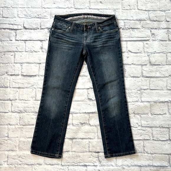 American Eagle Limited Blue Issue Low Rise Straight Leg Denim Blue Jeans Size 2 - Picture 1 of 13